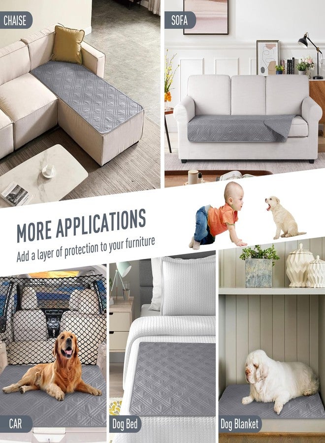 TAOCOCO 100% Waterproof Couch Cushion Cover Reversible Sofa Seat Cover for Dogs Pets Chaise Couch Cover for Sectional Sofa U Shape Couch Furniture Protector Sofa Slipcover(Oversized Sofa, Light Gray) - Image 5